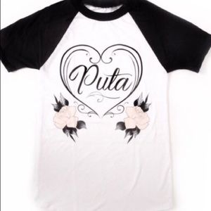 Punk edgy ‘Puta’ baseball tee